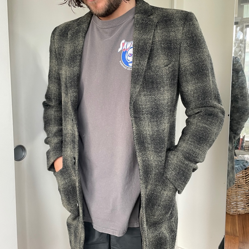 TOPMAN HARRIS TWEED 100% WOOL OVERCOAT